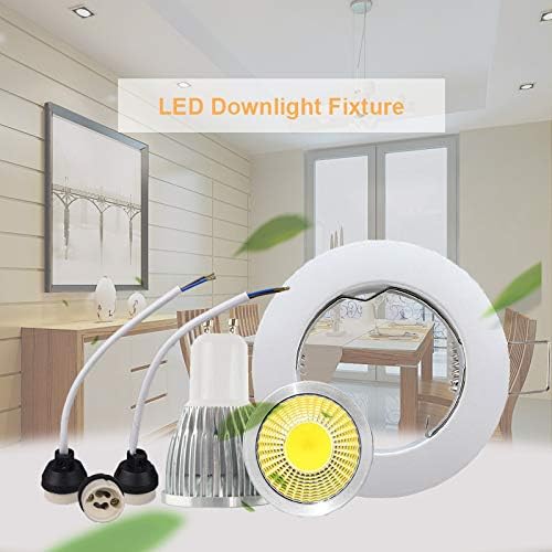 Pack of 10 Recessed Lighting Frame GU5.3 MR16 Fitting Frost White Ceiling Downlight Fitting 60mm(2.36in) Cutout(Frost White)